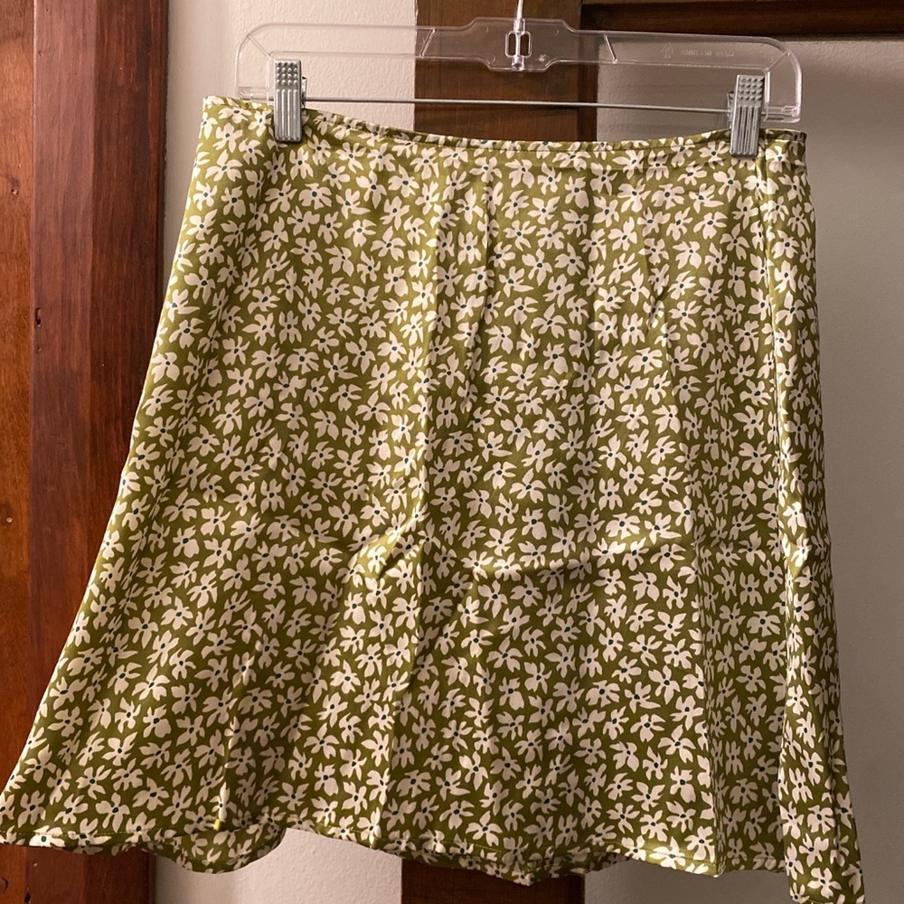 Reformation Benson 100% Silk mini skirt